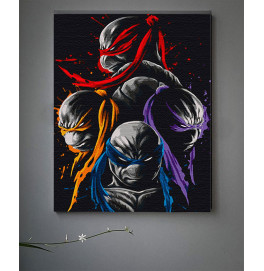 Картина по номерам "TMNT" 40*50 см без подрамника.