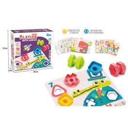 Розвиваюча мозаїка з гвинтиками та трафаретами 44 деталі для моторики M7K