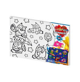 Картина по номерам "Coloring by numbers" Danko Toys Совята 31см*21см