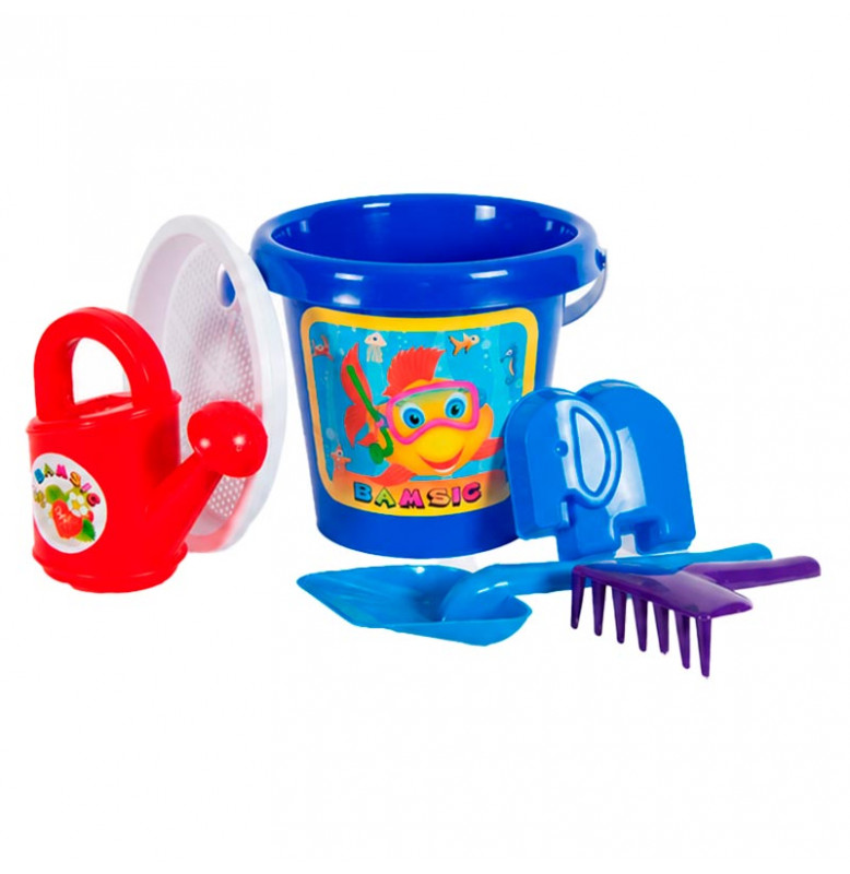 Набор игрушек для пляжа Бамсик ведерко "Классик" №3 012/9_Blue