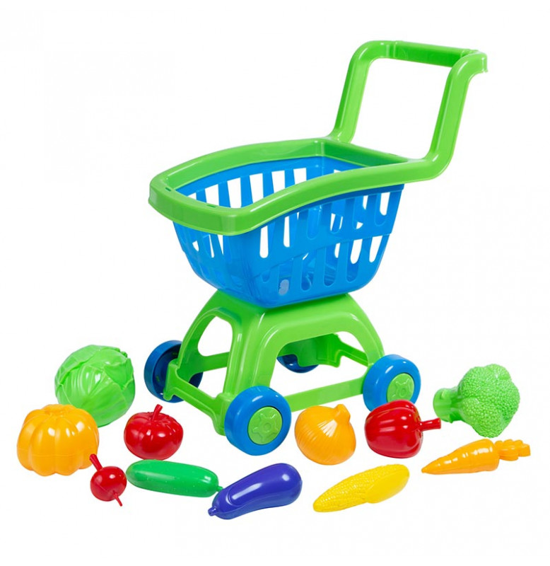 Игровой набор Бамсик Коляска с овощами 010/5_Green-Blue