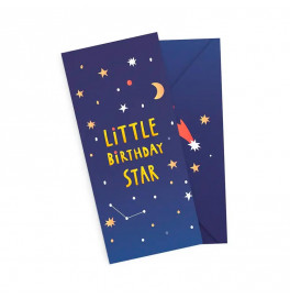Подарочный конверт FunMi "Little birthday star" синий 22497