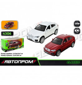 Машинка Автопром BMW X6 металлическая со светом и звуком. 4306