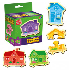 Развивающая игра Vladi Toys "Цветные дома" магнитные пазлы VT1733-03