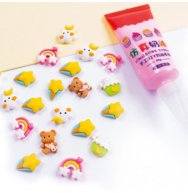 Набор для творчества Vladi Toys "Клей с кабашонами. Мишка микс" VT4600-03