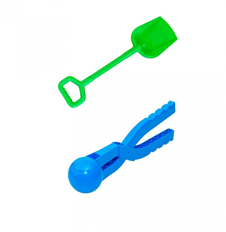 Игровой набор Бамсик Зимние игрушки №2 с лопаткой и снежоклипом 118/7_Green-Blue