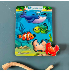 Рамка-вкладыш "Морские животные – 2" деревянная ПСФ056