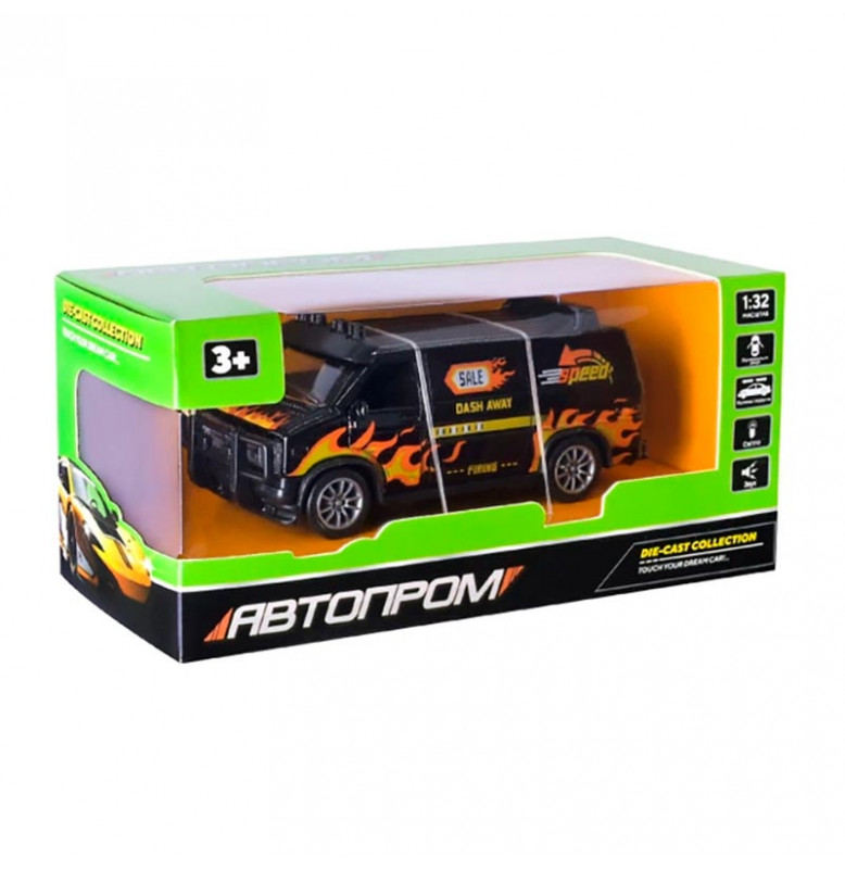 Машинка Автопром со светом и звуком 1:32. AP74200_Black