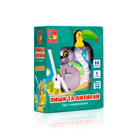 Игра настольная Vladi Toys "Пиши и вытирай. Зоопарк" развивающая