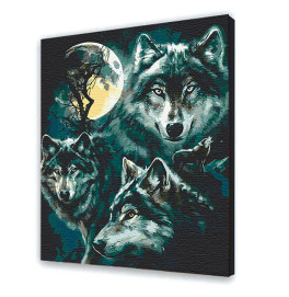 Картина по номерам "Семья волков" 40х50 см 11640-AC