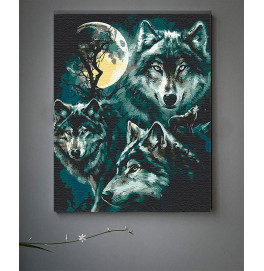 Картина по номерам "Семья волков" 40х50 см 11640-AC