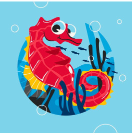 Картина по номерам "Морской конек" 30*30 см @ 15037-AC Картина по номерам "Морской конек" 30*30 см @ 15037-AC