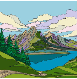 Набор для росписи "Летний пейзаж" 30*30 см 11029-AC