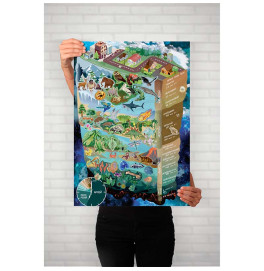 Игра обучающая Умняшка "Жизнь на земле" с многократными наклейками КП-009