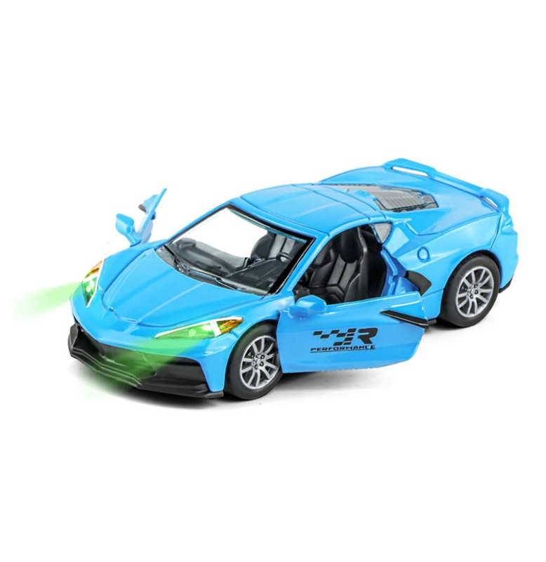 Машинка гоночна 1:32 металева інерційна з світлом і звуком K175B18_Blue