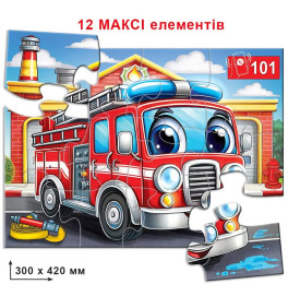 Пазл Енергія Плюс Пожежна машина 12 елементів Ен.8205