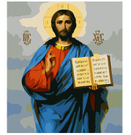 Картина по номерам Stateg Вседержатель на цветном фоне 40х50 см MZ038 Картина по номерам Stateg Вседержатель на цветном фоне 40х50 см MZ038