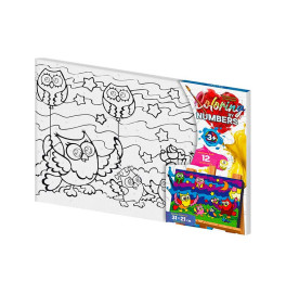 Картина по номерам "Coloring by numbers" Danko Toys Совята на отдыхе 31см*21см