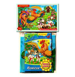 Пазлы 12 элементов + сказка "Колосок" укр в пакете