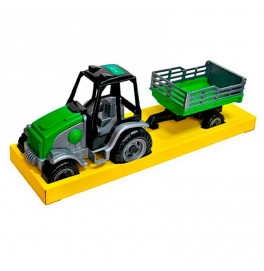 Игрушка Трактор Tigres Мастер с бортовым прицепом 40099_Green