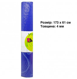 Коврик для йоги/фитнеса PVC 4мм 173*61 см BT-SG-0018_Blue