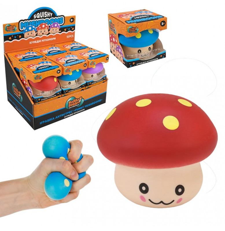 Игрушка Антистресс Сквиш YabbaDabba грибочек 6 см YD2523_Red