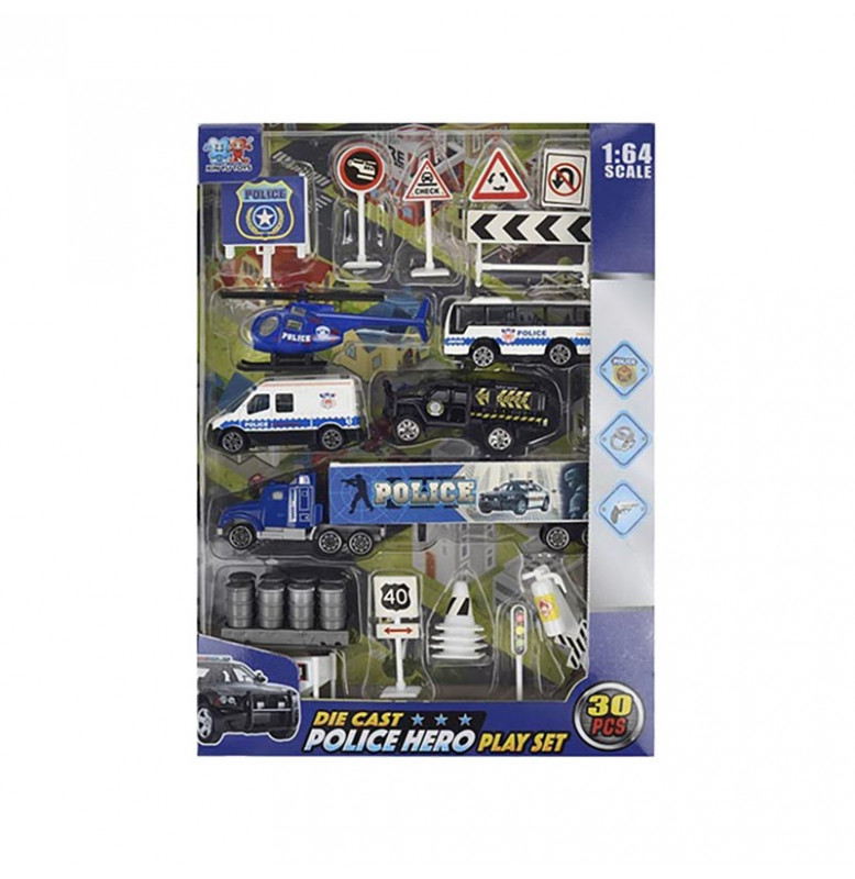 Набор машинок с аксессуарами XY222/220/223/221_Police