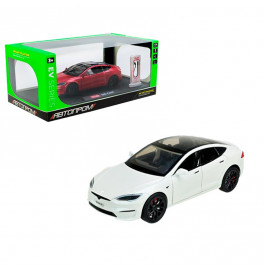 Машинка Автопром 1:24 металлическая с зарядной станцией AP7713_White