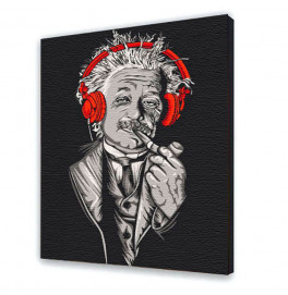 Картина за номерами з лаком ArtCraft "Ейнштейн у навушниках" 40*50 см 10314-AC