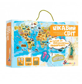 Игра обучающая Умняшка "Интересный мир" с многократными наклейками КП-006