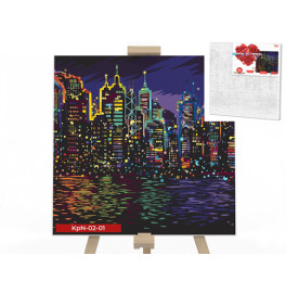Картина по номерам Danko Toys "Ночной город" 40x40см KpNe-02-01
