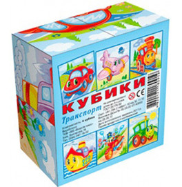 Кубики "Транспорт" (4 куб) Ен.0919