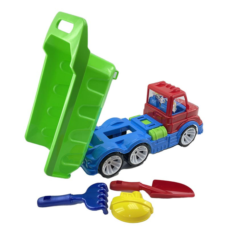 Детский самосвал Mati лопата грабельки ремень Бамсик лопата грабельки 009/13_Red-Green