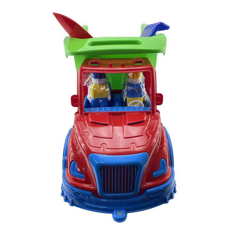 Детский самосвал Mati лопата грабельки ремень Бамсик лопата грабельки 009/13_Red-Green