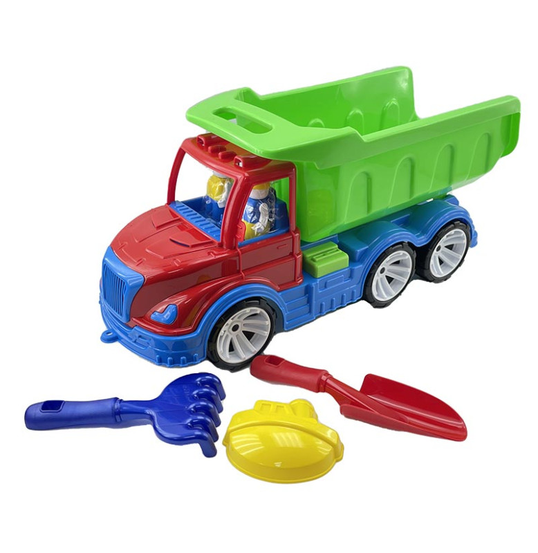 Детский самосвал Mati лопата грабельки ремень Бамсик лопата грабельки 009/13_Red-Green