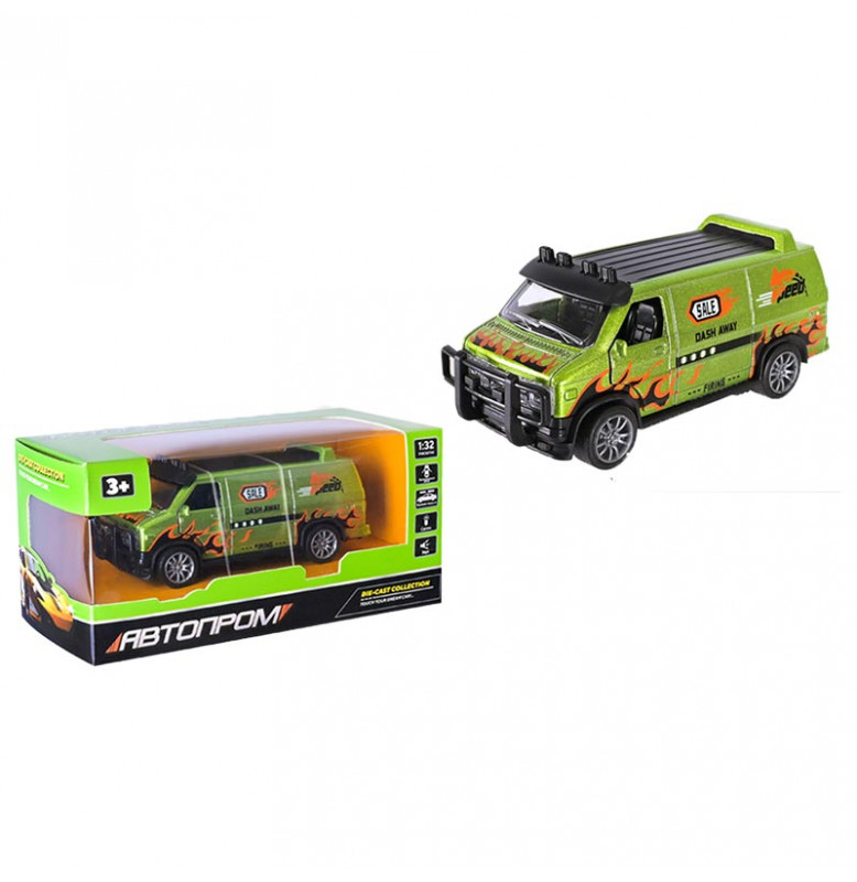Машинка Автопром со светом и звуком 1:32. AP74200_Green
