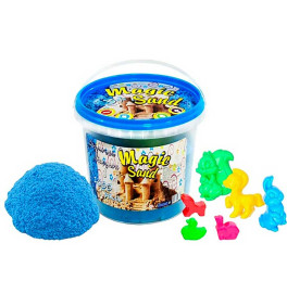 Кінетичний пісок Magic sand блакитного кольору у відрі 1 кг 372-2