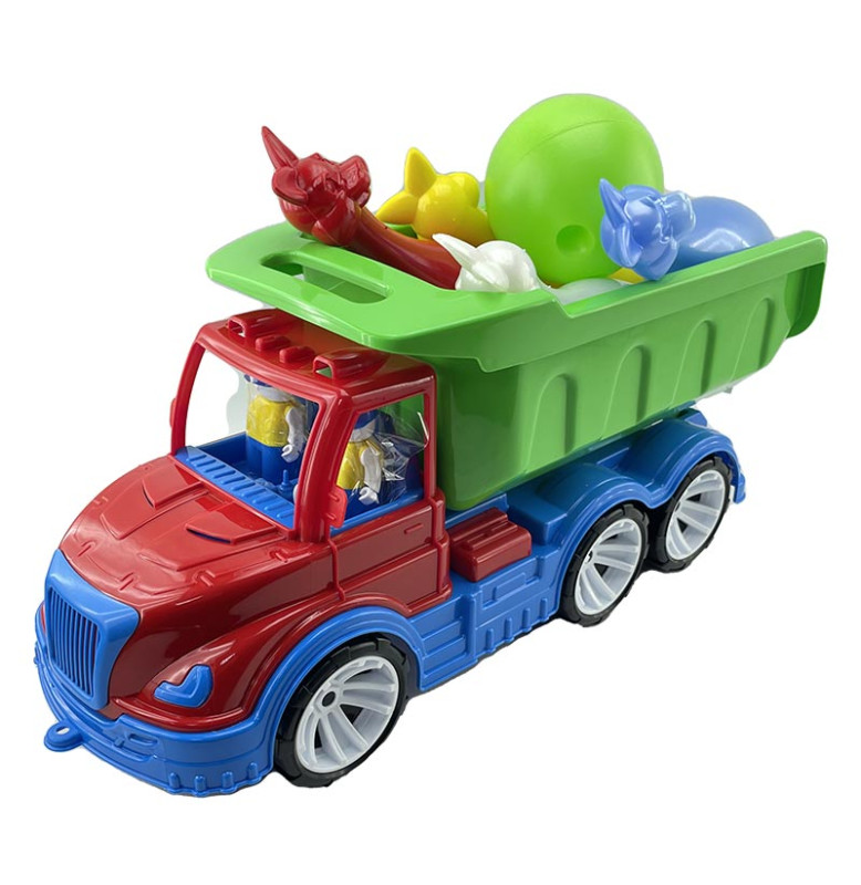 "Самоскид Mati" кеглі зайці Набір дитячий Бамсик 009/16_Red-Green