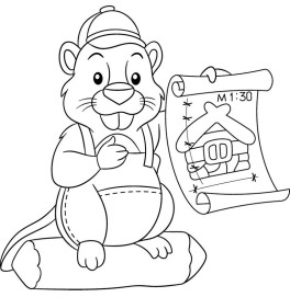 Детская картина-раскраска "Бобер" ArtCraft 25*30 см Авторская 15115-AC