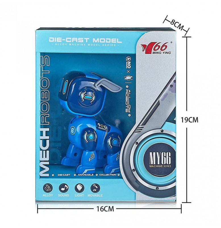 Интеркативная игрушка робот-пес со светом и звуком MY66-J1209_Blue