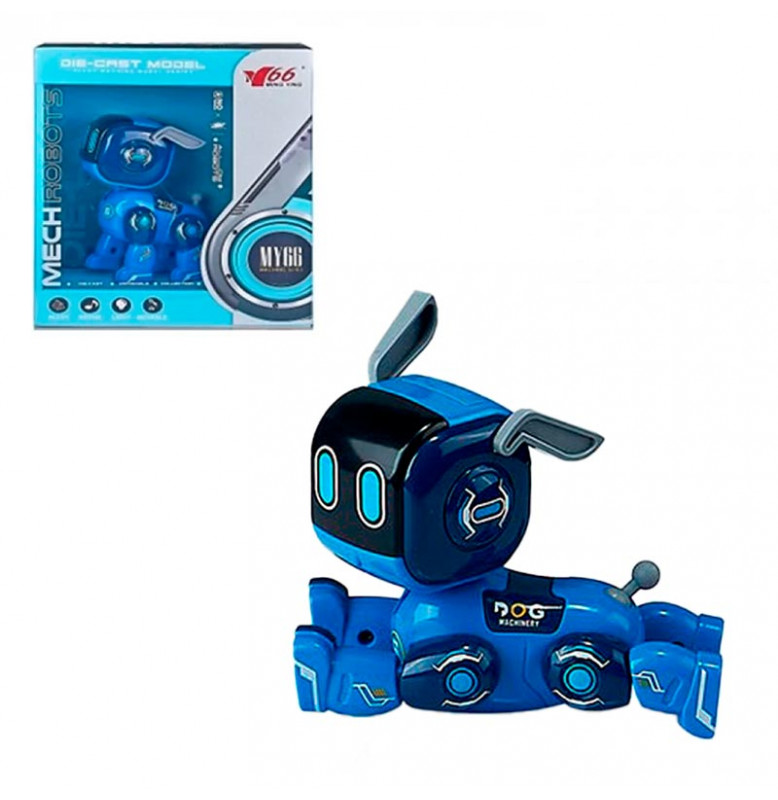 Интеркативная игрушка робот-пес со светом и звуком MY66-J1209_Blue