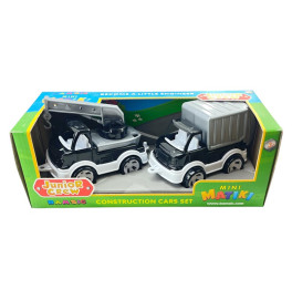 Набор машинок кран с мусоровозом. 002/15_Black-Gray Набор машинок кран с мусоровозом. 002/15_Black-Gray