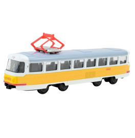 Трамвай АВТОПРОМ 1:54 19,5 см 6411ABD_Yellow-Gray