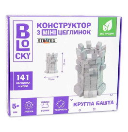 Строительный набор для творчества из мини-кирпичиков BLOCKY Круглая башня Strateg