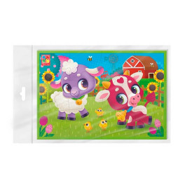 Гра розвиваюча Vladi Toys м'які пазли А5. Корівка та овечка. VT1104-23 VT1104-23