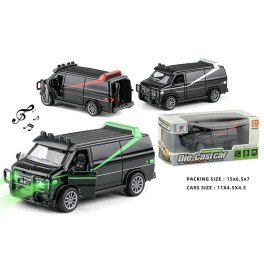 Машинка фургон 1:32 металева інерційна з світлом і звуком K175B19