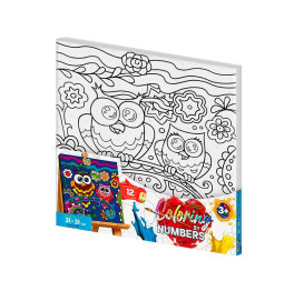 Картина по номерам "Coloring by numbers" Danko Toys Две совы 31см*31см