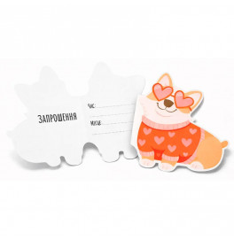 Фигурное приглашение FunMi "Корги" цветное 10х11 см 10 штук 22753