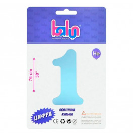 Фольгированный шарик-цифра Balun "1" sugar blue 30" 76 см 02421