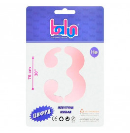 Фольгированный шарик-цифра Balun "3" sugar pink 30" 76 см 02413